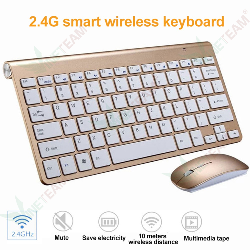 Bộ Bàn Phím Và Chuột Không Dây Siêu Mỏng VINETTEAM VN1 Dành Cho Máy Tính Bảng Laptop Mac PC TIVI Thông Minh- Hàng Chính Hãng