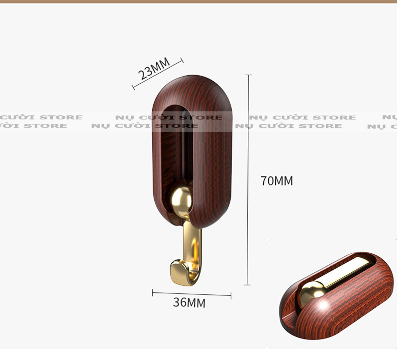 Bộ 4 Móc Treo Dính Tường; Móc Treo Quần Áo, Chìa Khóa; Móc Xoay Dán Tường