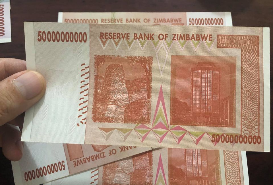 Tờ 50.000.000.0000 dollar Zimbabwe, tiền cổ siêu lạm phát