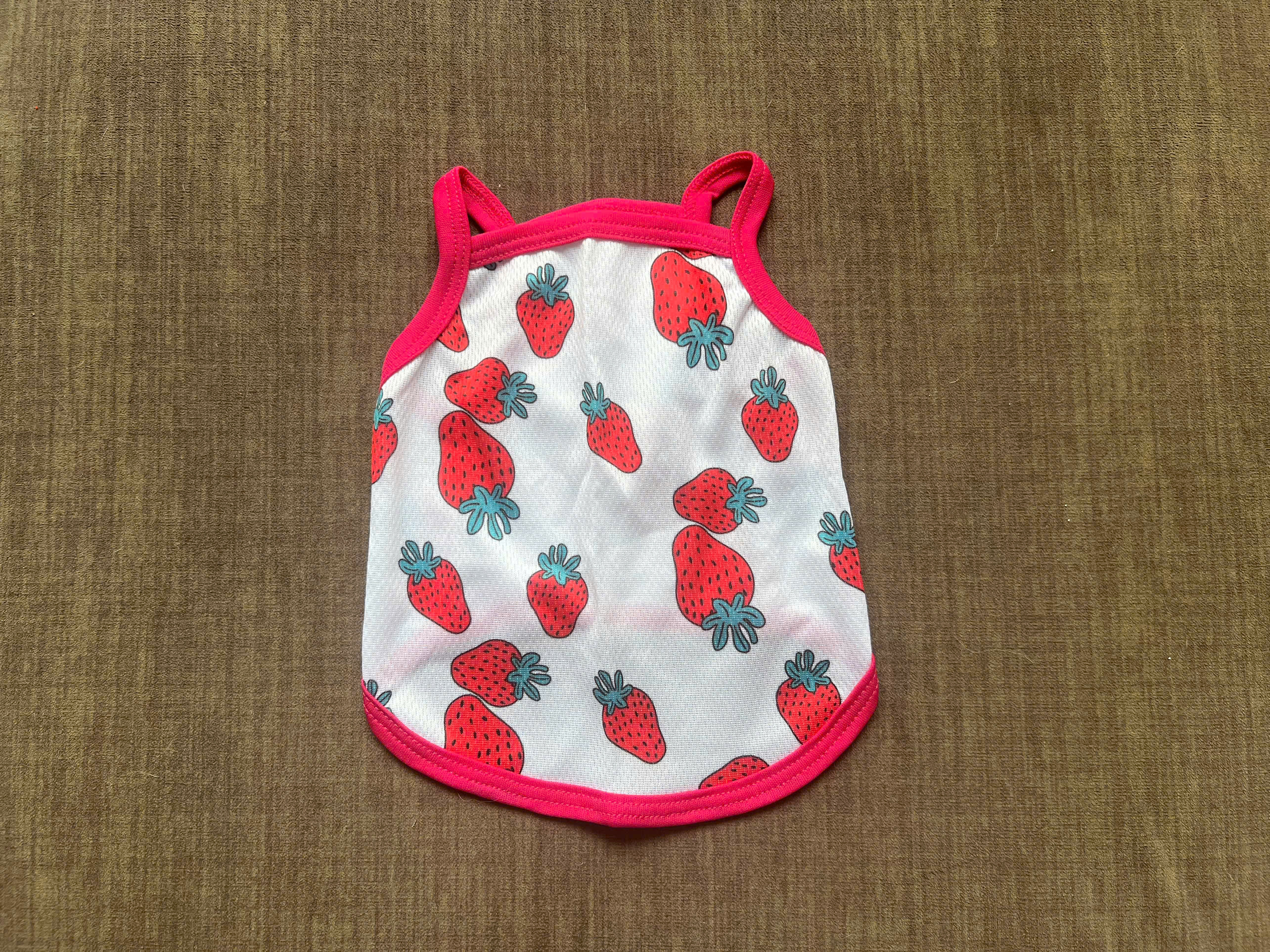 ÁO THUN HAI DÂY DÂU TÂY THÔNG HƠI SIÊU CUTE TỪ 1-7.5KG DÀNH CHO THÚ CƯNG CHÓ MÈO