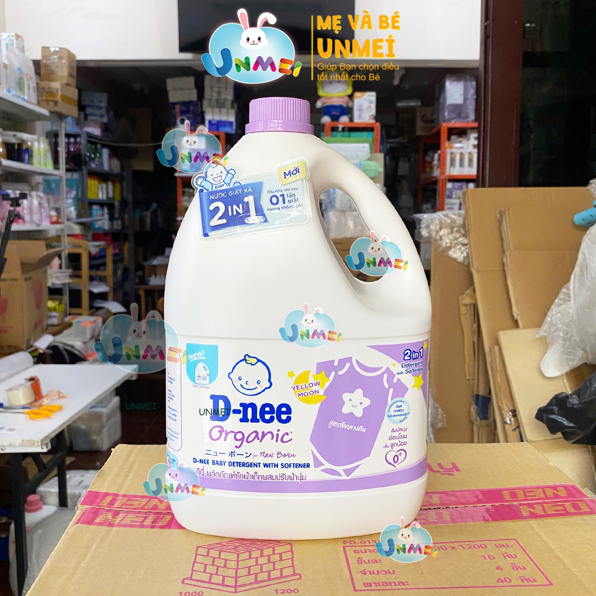 Nước giặt Dnee chính hãng 2600ml (màu tím Yellow Moon 2in1) - Thái Lan