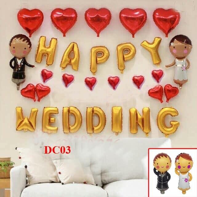 Các set Bóng Happy Wedding - trang trí tiệc cưới - phòng cưới