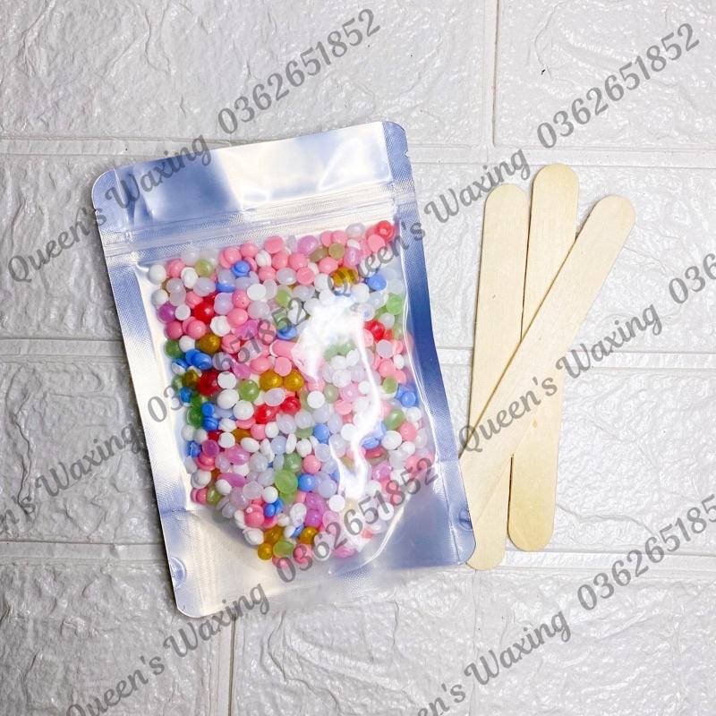 100g Sáp wax lông MIX đủ màu Hard Wax Beans siêu bám lông tặng kèm que wax