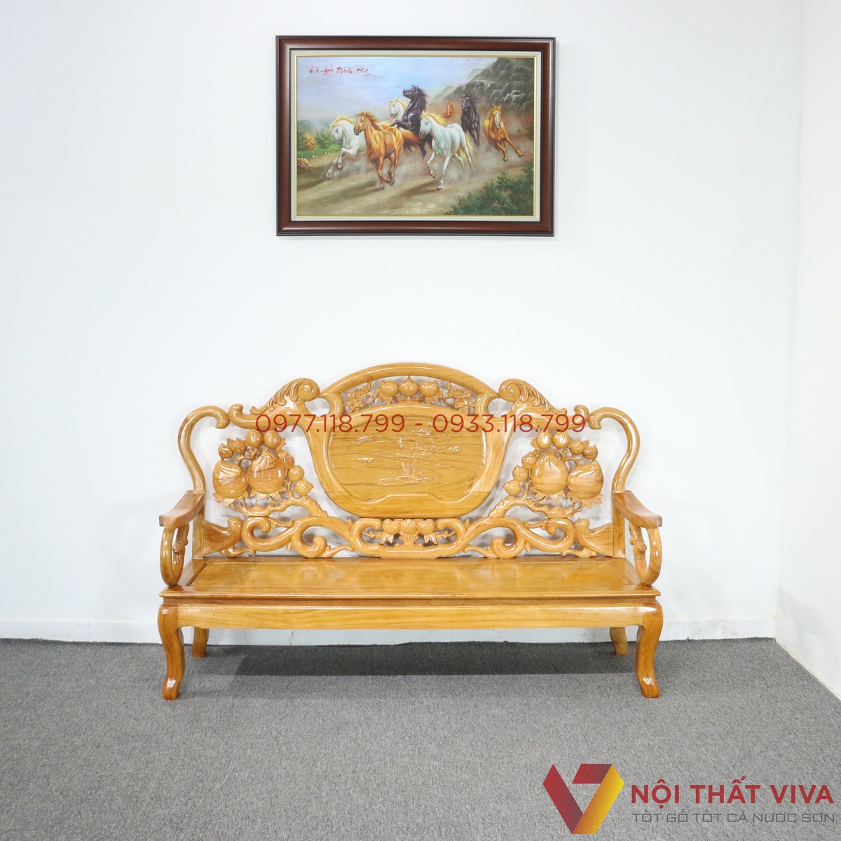 Bộ Bàn Ghế Salon Gỗ Gõ Đỏ Chuông Đào 6 Món Đẹp Hiện Đại