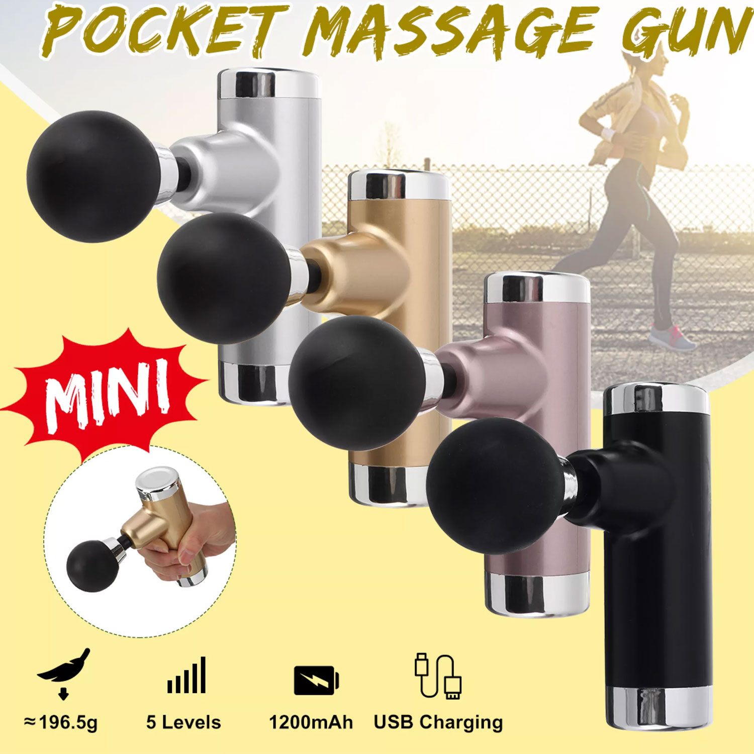 [Rung Mạnh] Thiết Bị Máy Mát Xa Toàn Thân Cầm Tay  KhoNCC Hàng Chính Hãng - Máy Massage Mini Với 1 Đầu Nhỏ Gọn - KLMS-PMGMN (Màu Ngẫu Nhiên)