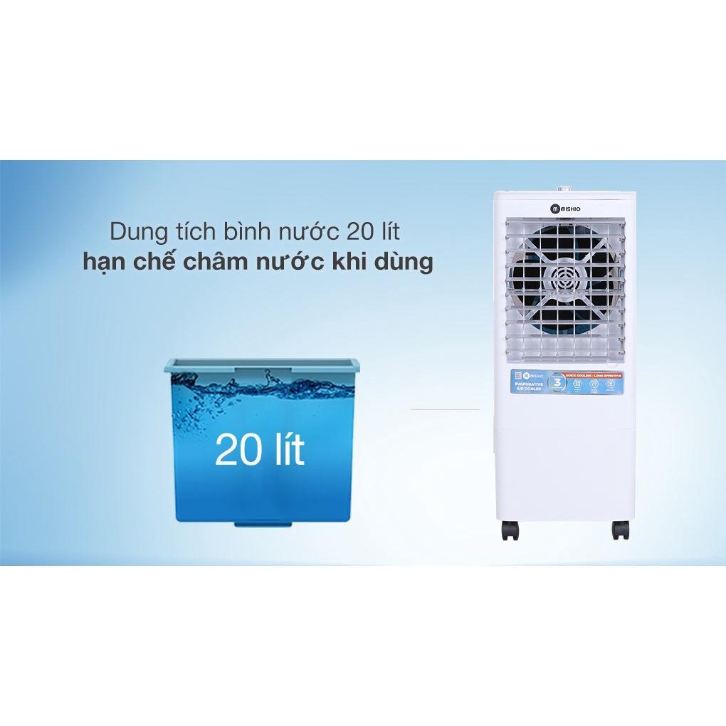 Quạt làm lạnh Không Khí Mishio MK266 Công suất 80W Với 30L- Hàng Chính Hãng