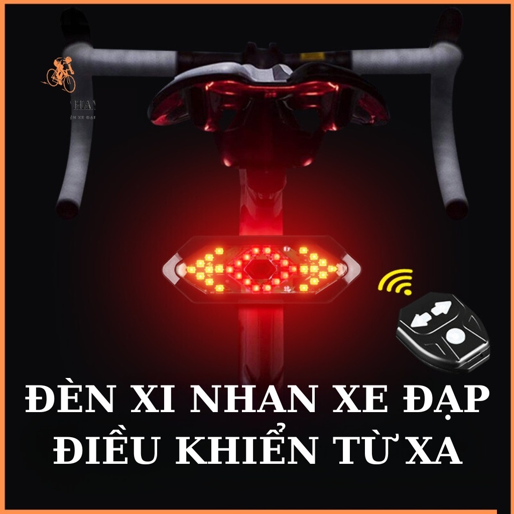 [Có âm thanh] Đèn xi nhan xe đạp LED rẽ trái phải remote điều khiển từ xa không dây sạc USB chống nước kiêm đèn hậu - Hàng chính hãng dododios