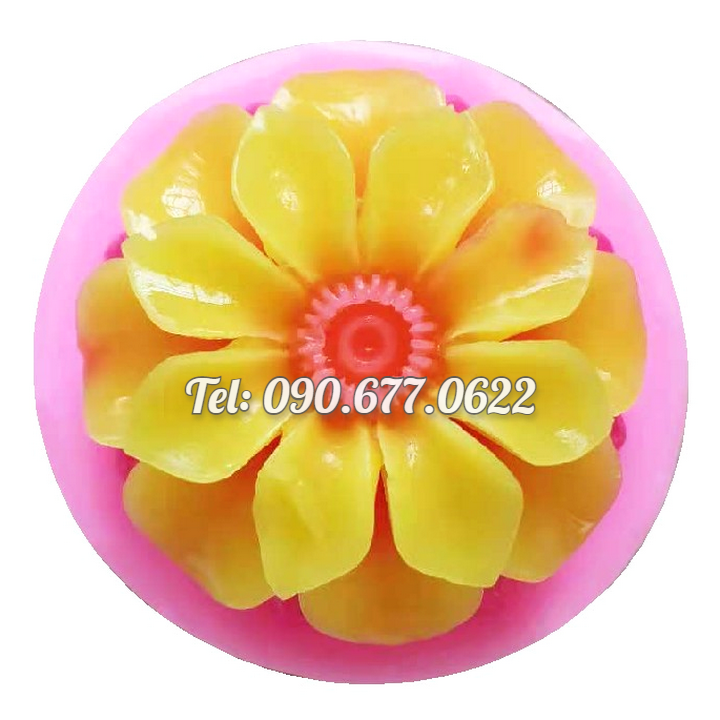 Khuôn rau câu silicone hoa cúc 2 tầng - Mã số 1326