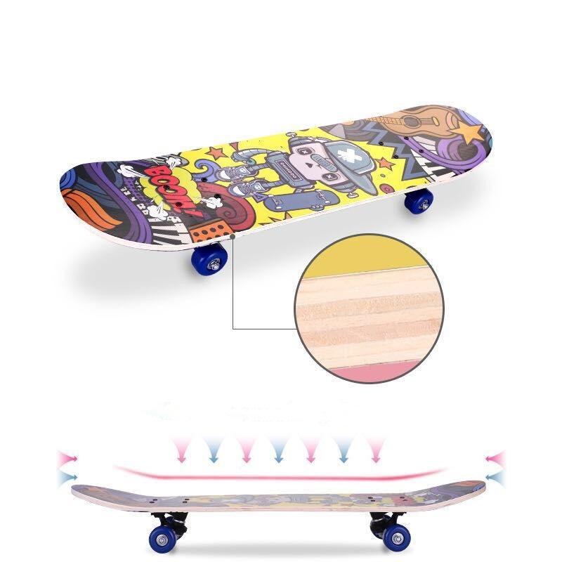 Ván Trượt Thể Thao, Ván Skateboard Mini Trẻ Em Họa Tiết Hoạt Hình Đẹp Chắc Chắn Dài 80x20 cm Cho Bé