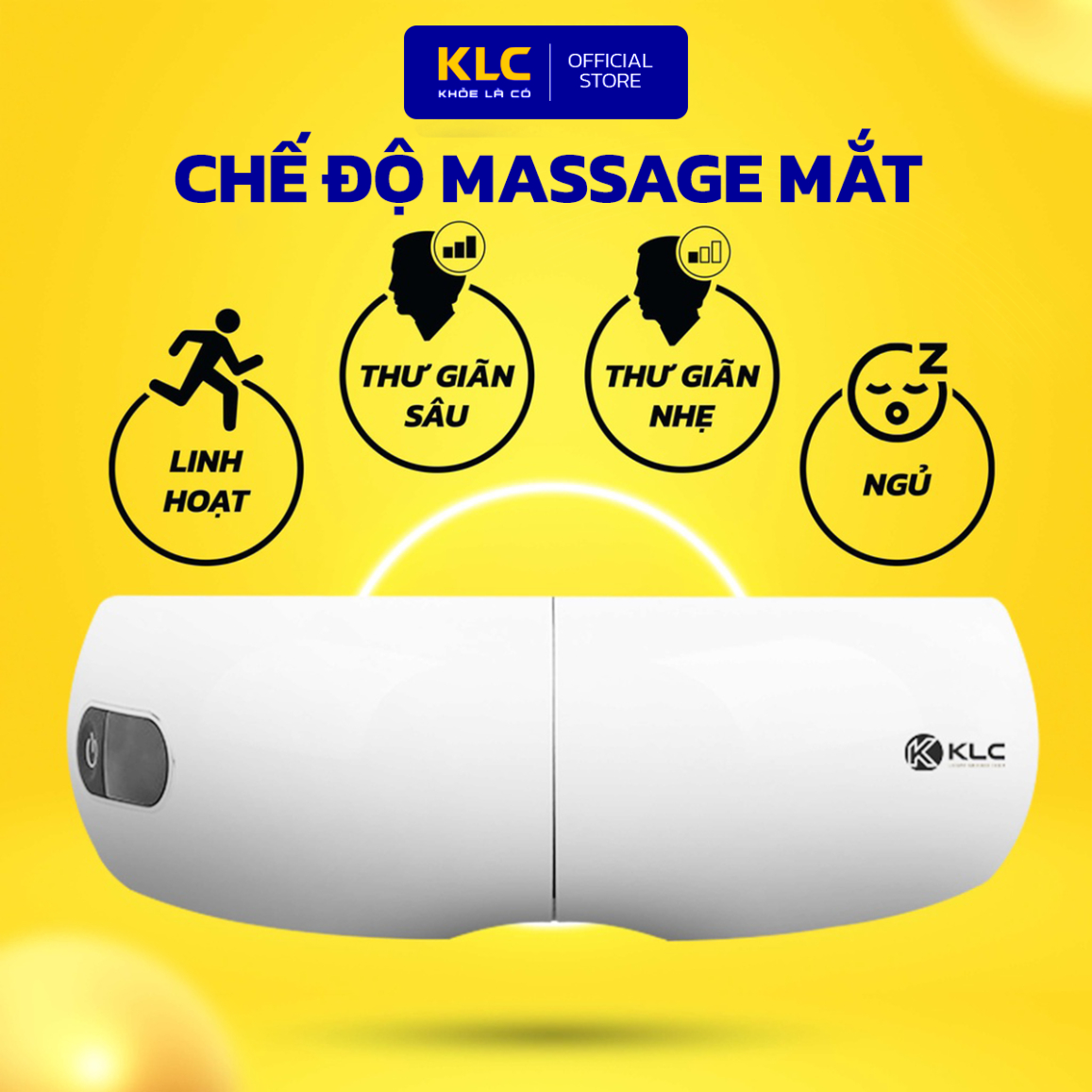 Máy Massage Mắt Cao Cấp KLC công nghệ nhiệt hồng ngoại, phát nhạc MP3, giúp dễ ngủ giảm stress