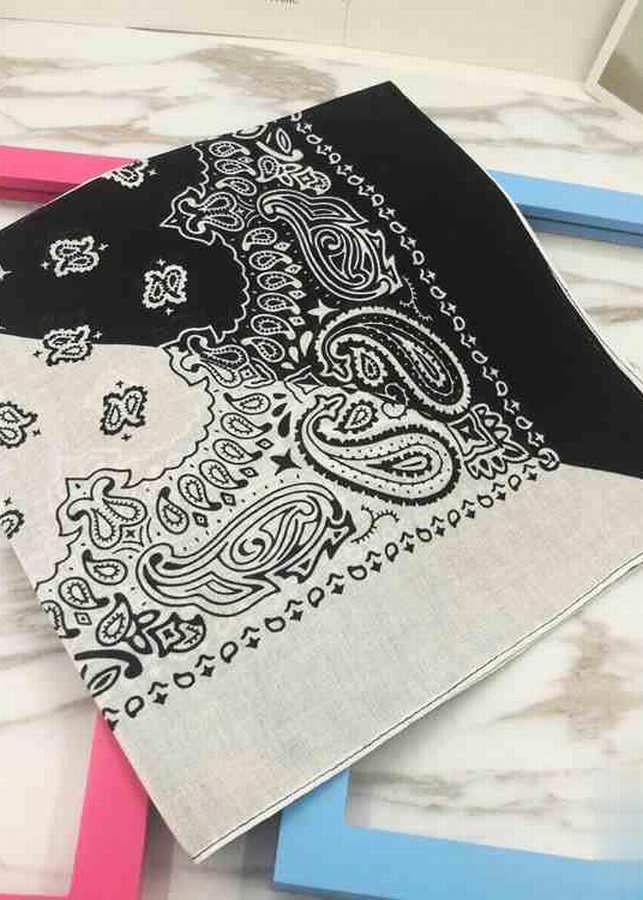 Khăn Bandana Màu Trắng Đen - Mã B011