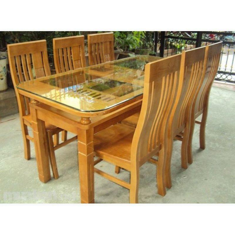 Bộ bàn ghế ăn gỗ sồi nga