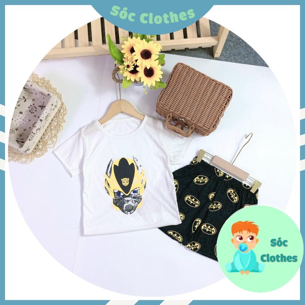 Bộ Cotton Hoạ Tiết Siêu Anh Hùng Cho Bé Trai Mặc Hè Size nhở 20-30kg