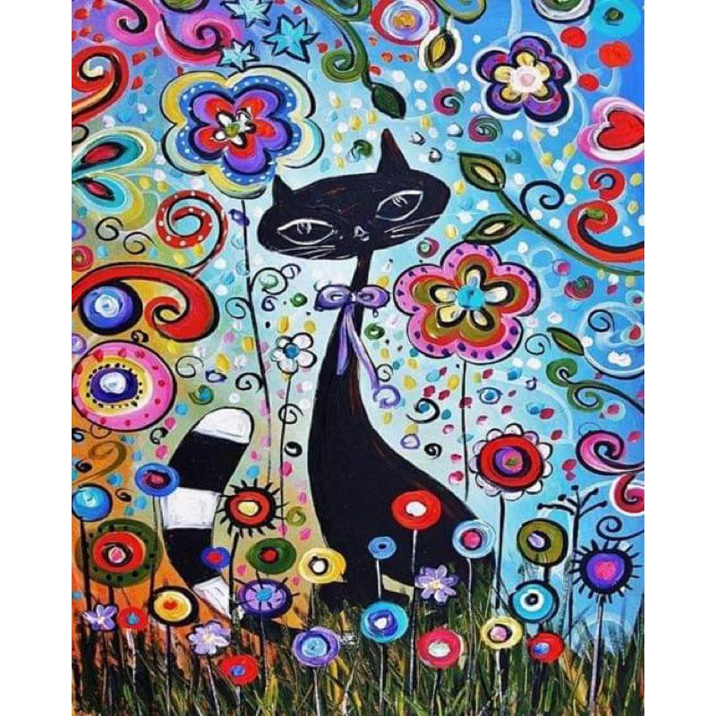 Tranh tô màu theo số Tranh sơn dầu số hoá hình cây cỏ size 30*40cm kèm khung