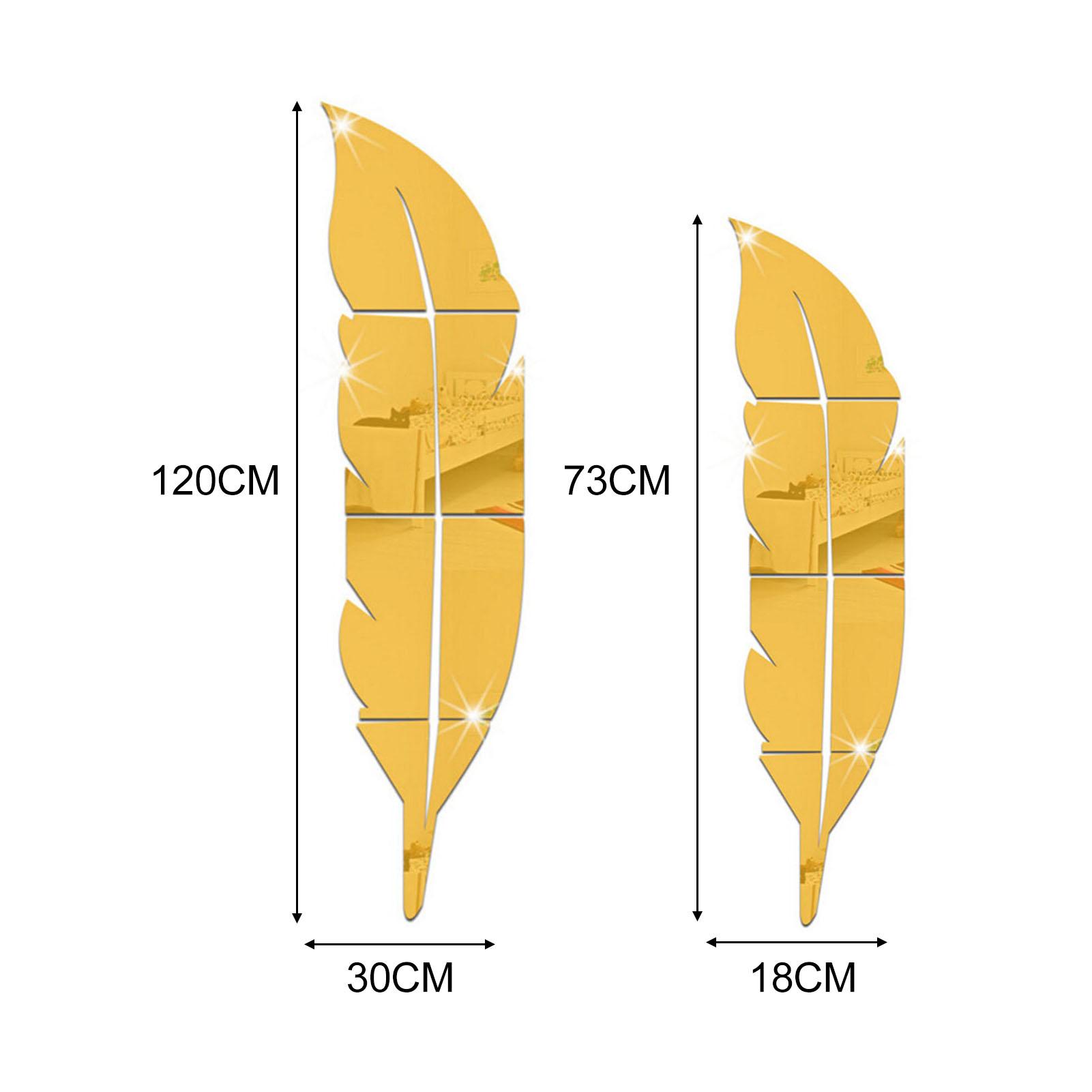 Gương Trang trí nội thất hiện đại 3D acrylic thiết kế hình lông vũ dán tường