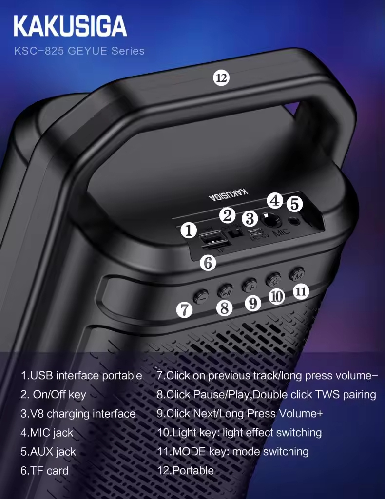 Loa Bluetooth Dạng Trụ Party All Night Colorfull LED 1500mAh