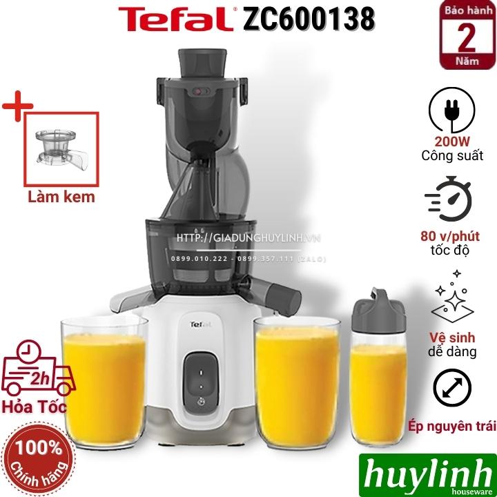 Máy ép chậm Tefal ZC600138 - Tặng cối làm kem - mứt - Hàng chính hãng