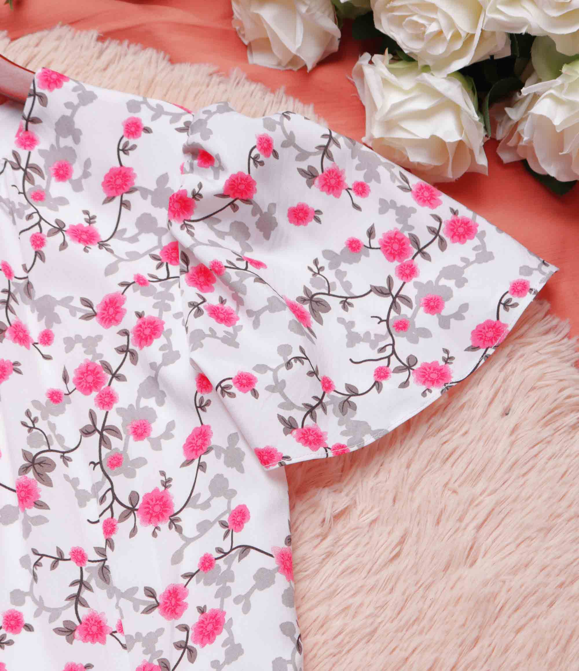 Đầm hoa nhí dự tiệc thiết kế xòe đẹp tay ngắn thời trang cao cấp đi tiệc đi chơi bồng hồng xinh eo tôn dáng