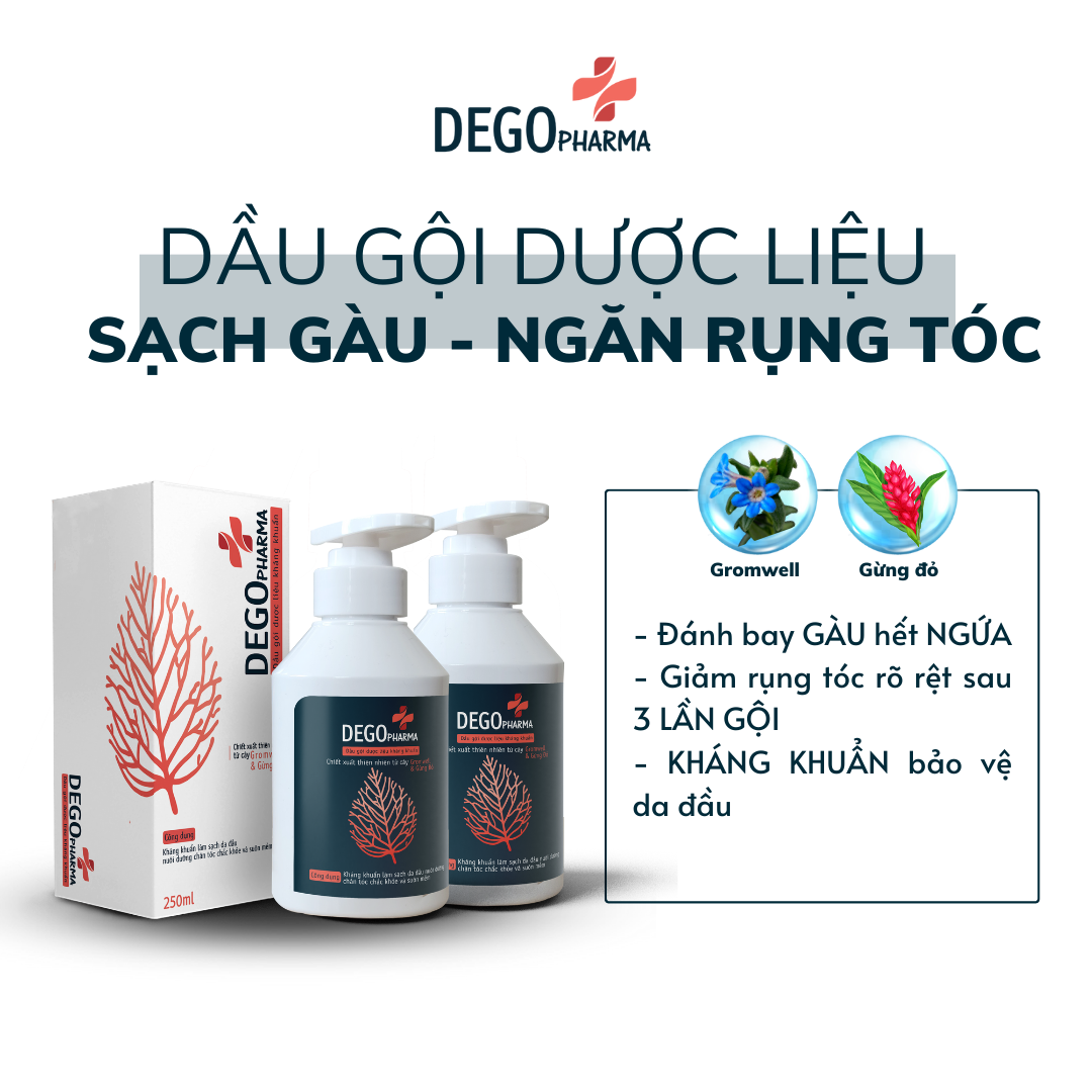 Combo 2 Dầu Gội Gừng DEGO PHARMA 250ml - Giảm Rụng Tóc - Phục Hồi & Kích Thích Tóc Mọc Nhanh