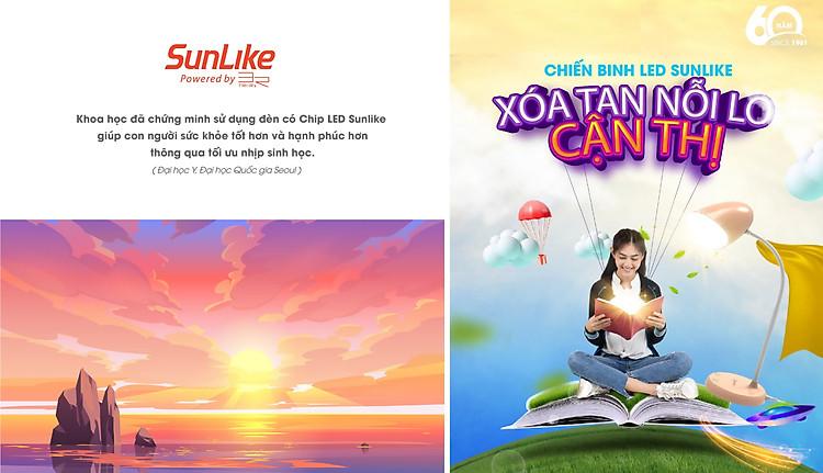 Đèn bàn bảo vệ thị lực Rạng Đông 3 cấp 4 màu ánh sáng, công nghệ LED Sunlike, điều khiển cảm ứng