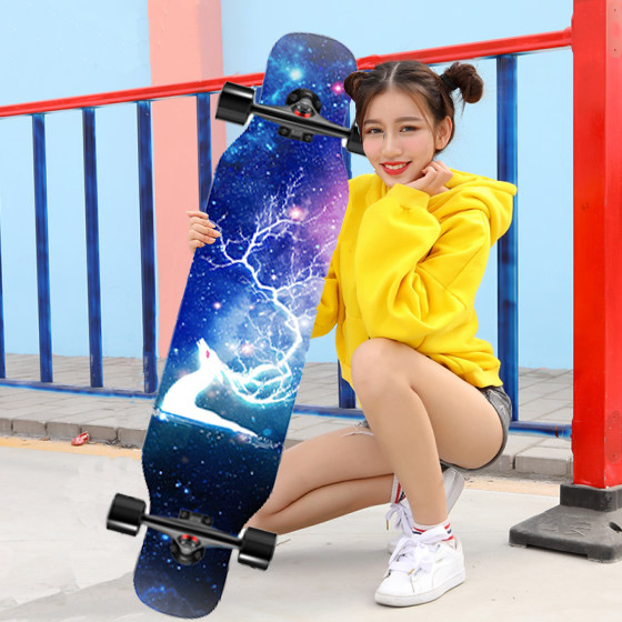 Ván Trượt Thể Thao Sport &amp; Dancing Longboard Skating 107 cm - Ván Trượt Có Nhám Chống Trượt, Ván Trượt Gỗ Chống Nước Cực Tốt Chịu Lực Tốt, Ván trượt Nữ