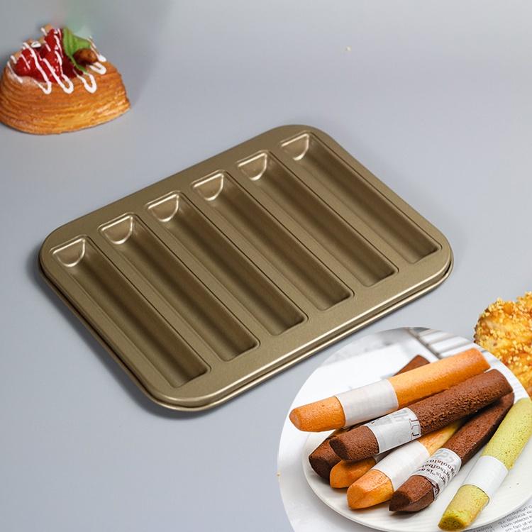 Khay Nướng Bánh Quy Que COOKIES Nhật Bản Khuôn Bánh Cigar 6 Bánh - TRAY0003