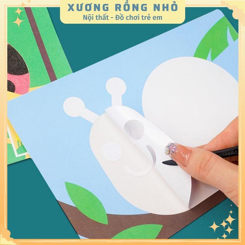 Hộp Tranh Cát 16 tranh tặng kèm 12 màu cát Sand Painting DIY, đồ chơi DIY cho bé sáng tạo