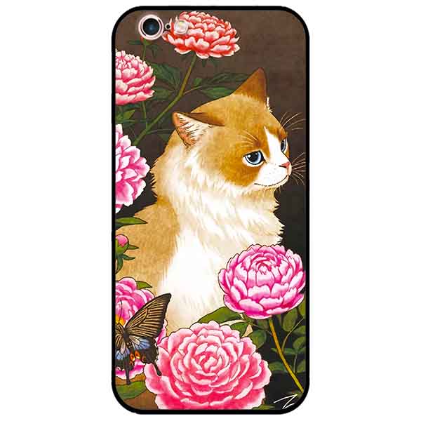 Ốp lưng in cho Iphone 6 Plus/ 6s Plus Mẫu Mèo Và Hoa