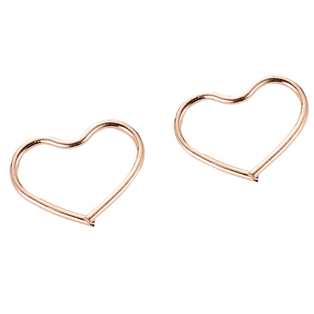 Alloy Ear Stud Rings Heart-Shaped Piercing Body Jewelry Ear Hoop Gold