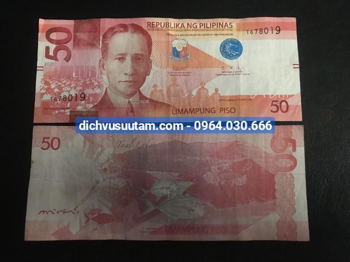 Tiền Philippine mệnh giá 50 pesos sưu tầm, (tiền mới 85%)