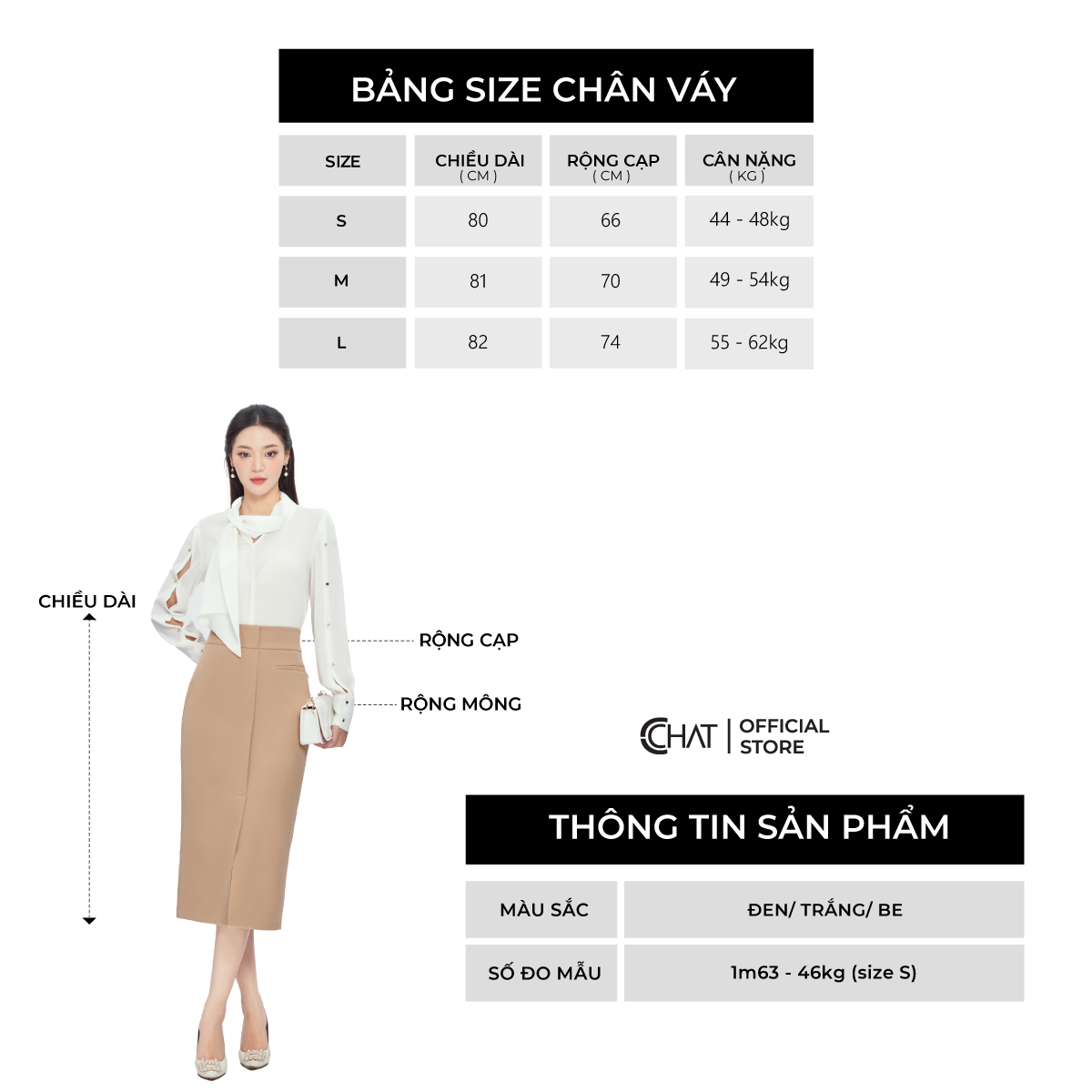 Chân Váy  Kiểu Bút Chì Xẻ Tà Cao Dáng Ôm Chất Tuytsi Cao Cấp 13CDS2016OT