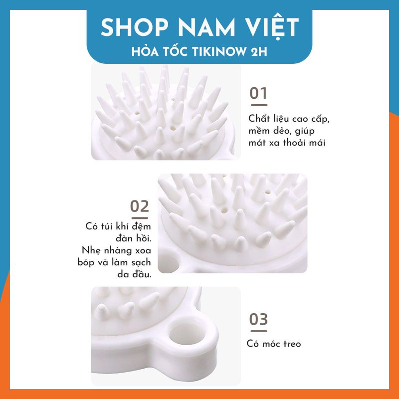 Set 2 Lược Gội Đầu Silicon Mát Xa Thư Giãn, Ngăn Rụng Tóc, Bảo Vệ Da Đầu