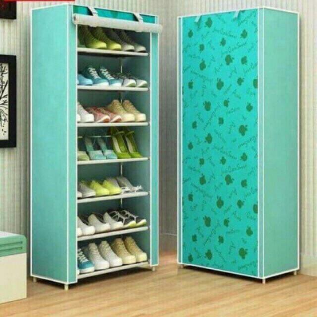 Kệ giày 7 tầng 7 ngăn họa tiết AK8, kệ giày 5 tầng inox