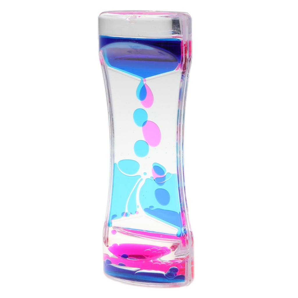 Double Color Floating Oil Liquid Hourglass Timer Sensory Toy