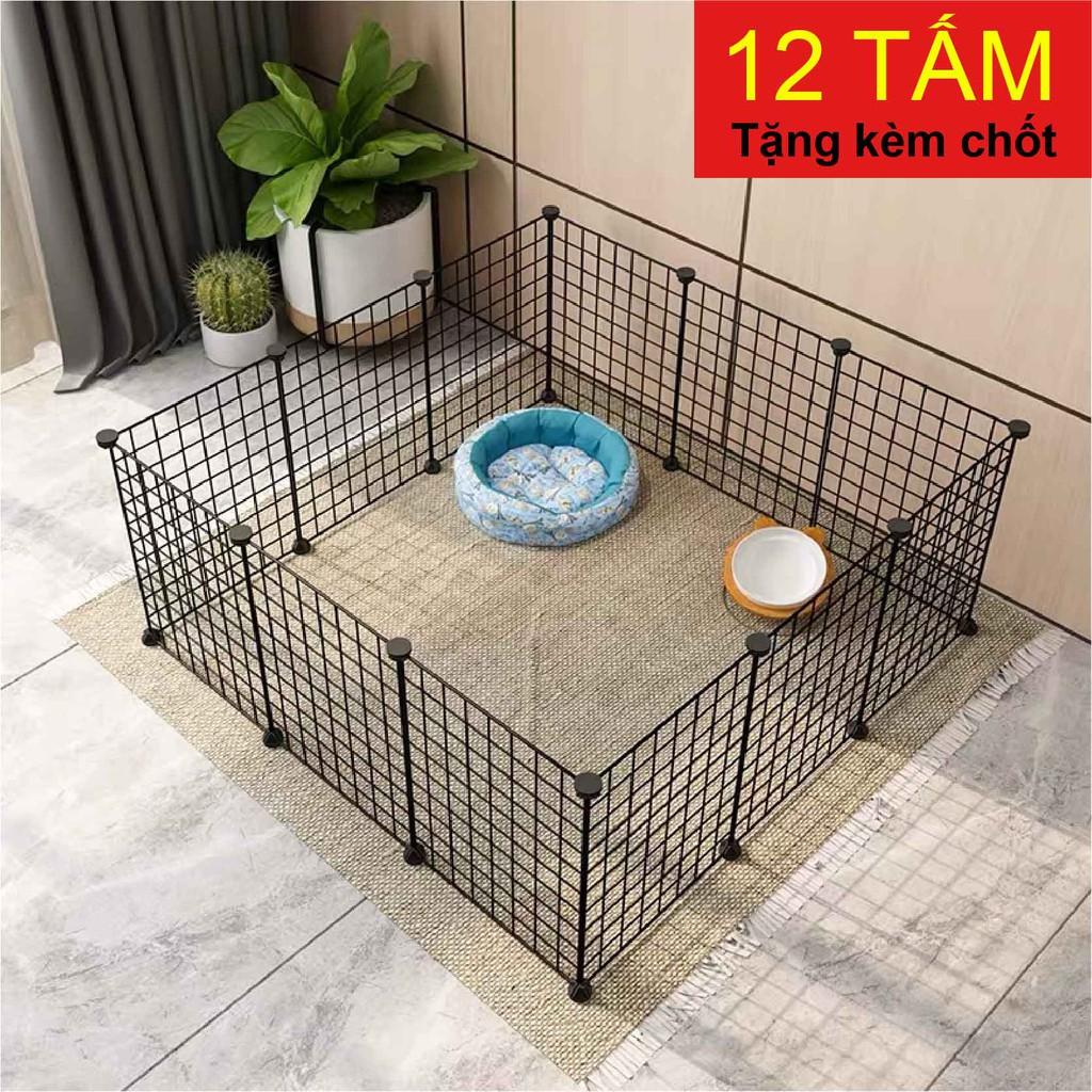 Combo 12 Tấm Lưới 35x35cm - Tấm Ghép Làm Chuồng Quây Cho Chó Mèo Thú Cưng -