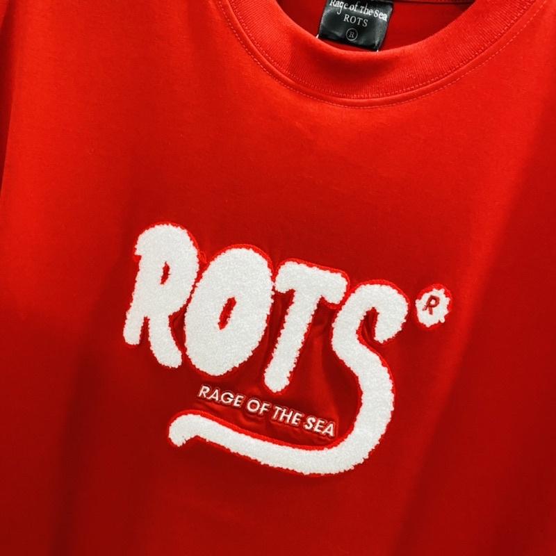 ÁO THUN (TEE) UNISEX RAGE OF THE SEA THÊU XÙ ROTS MÀU ĐỎ