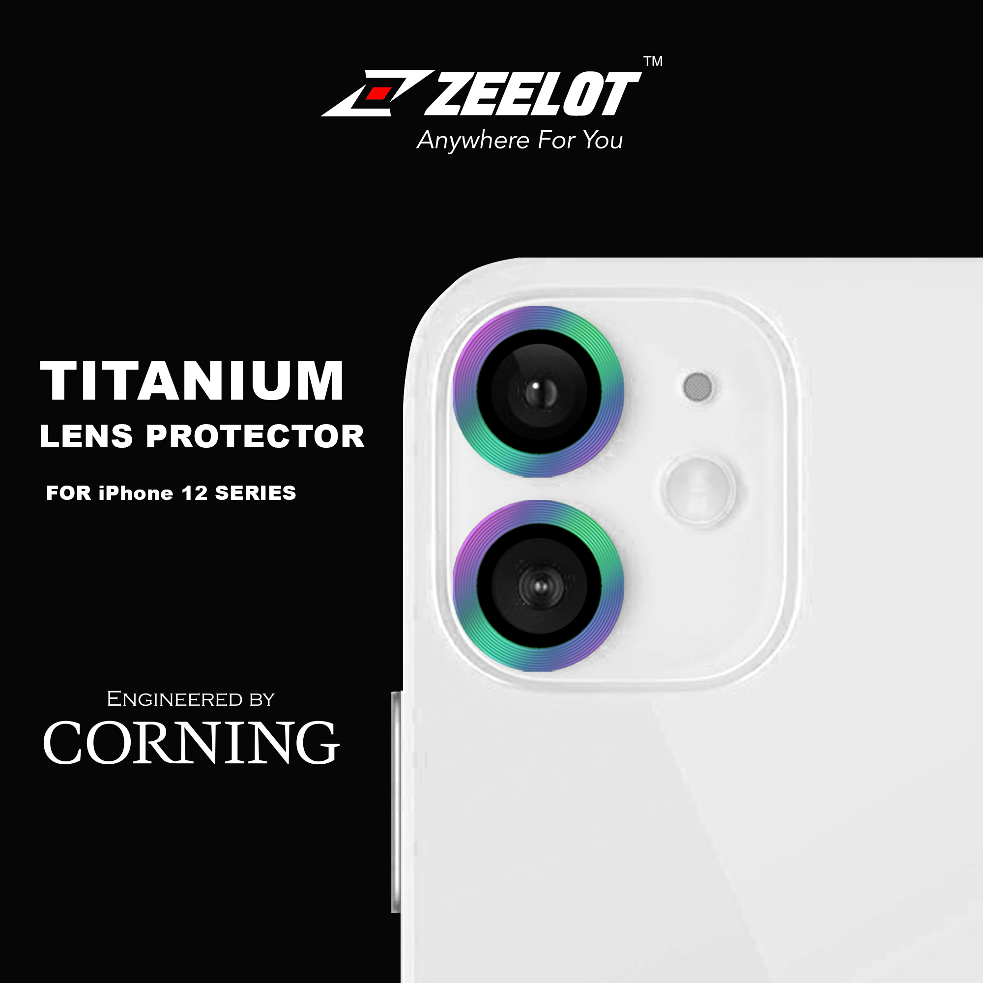 Kính Cường Lực Camera Lens Zeelot Titanium Dành Cho Iphone 12 12 Mini Iphone 11 Hàng Chính Hãng - Iridescent Titan