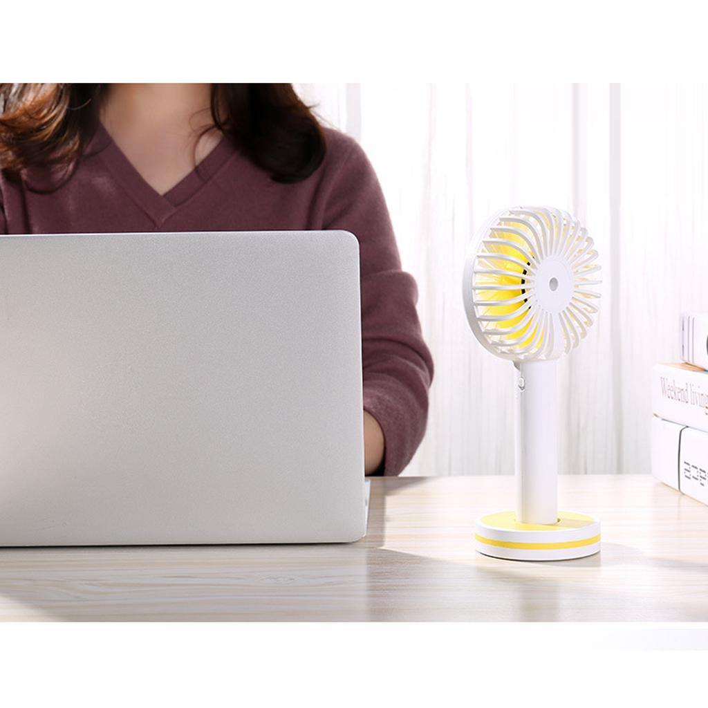 Mini Handheld Personal Desktop USB Cooling Fan with Mirror Base