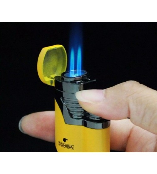 Bật Lửa Khò 2 Tia Kèm Đục , Có Ô Quan Sát Dung Lượng Ga COB-359 ( Giao màu ngẫu nhiên)