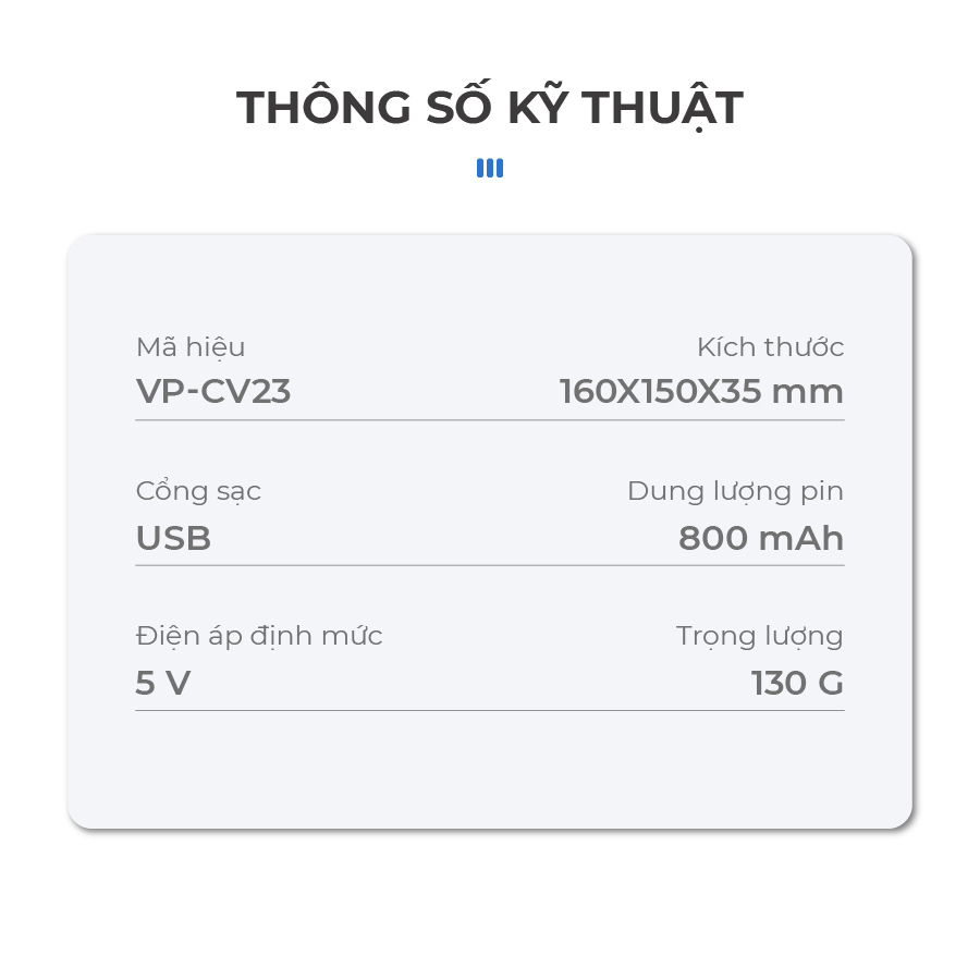 Máy massage cổ VP-CV23 massage bằng xung điện EMS hiện đại và nhiệt ấm, giúp thư giãn, giảm nhức mỏi cổ
