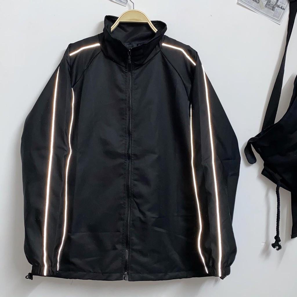 Áo khoác dù viền đen phản quang unisex - áo gió jacket nam nữ - SHOP MAYLAN