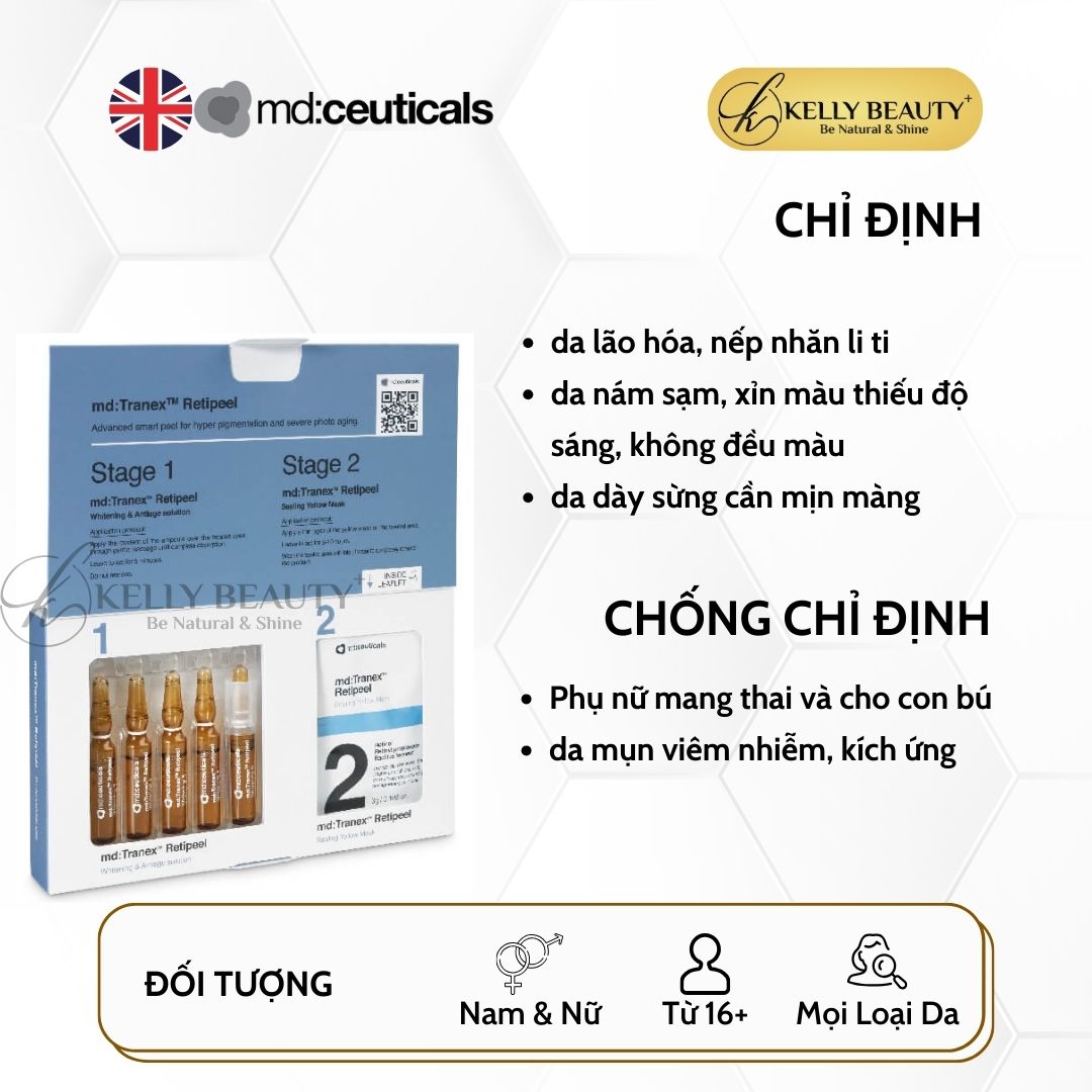 MD:Tranex Retipeel - Peel Sáng Da, Mờ Nám Sạm, Chống Lão Hóa - md:ceuticals | Kelly Beauty