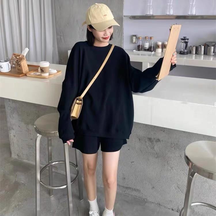 Áo Sweater Trơn Tay Bồng Áo Sweater Chất Nỉ Ngoại Dày Dặn Form Rộng Freesize Unisex