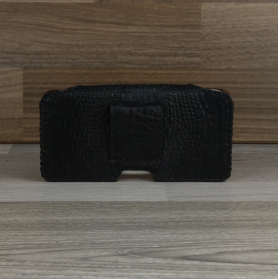 Bao Da Đeo Lưng dành cho Iphone x/xs Da Cá Sấu Màu Đen