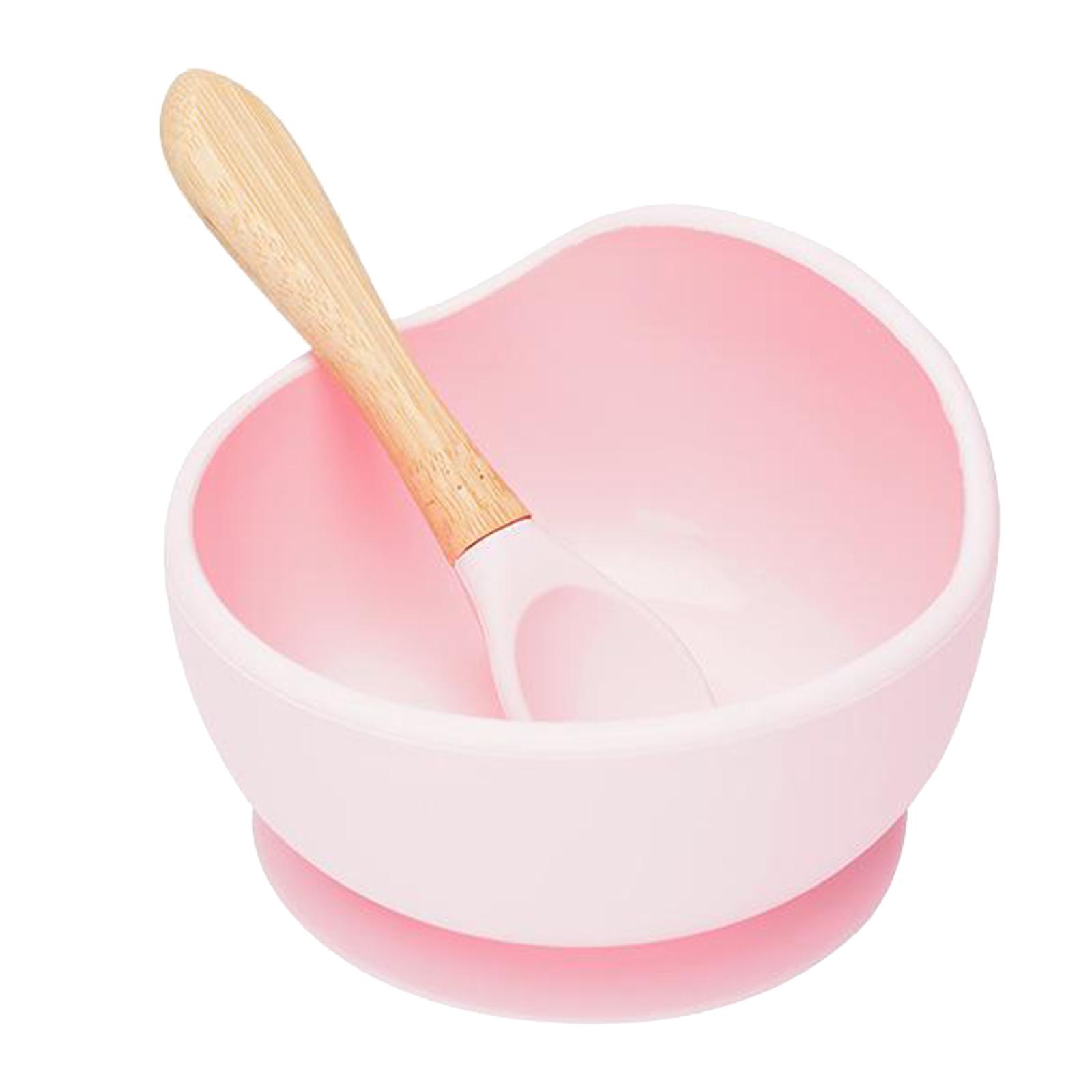 Food Grade Baby Suction Bowl with Bamboo Spoon Training Feeding Tableware Safety for Kids Toddlers BPA Free Dishwasher