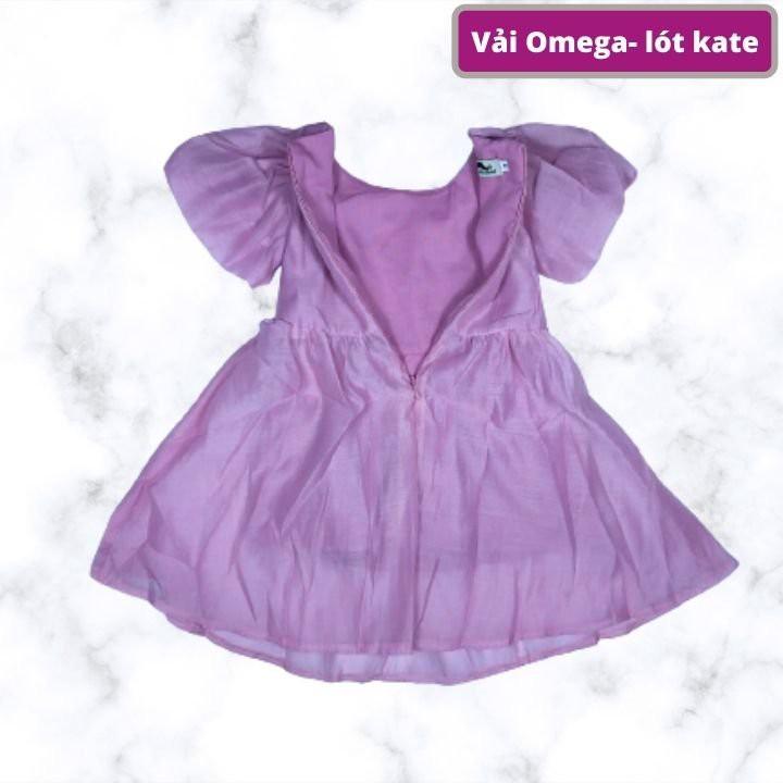 Đầm bé gái nhún vai từ 10-45kg - đầm dự tiệc-chất liệu vải Ome lót kate - Hương Nhiên