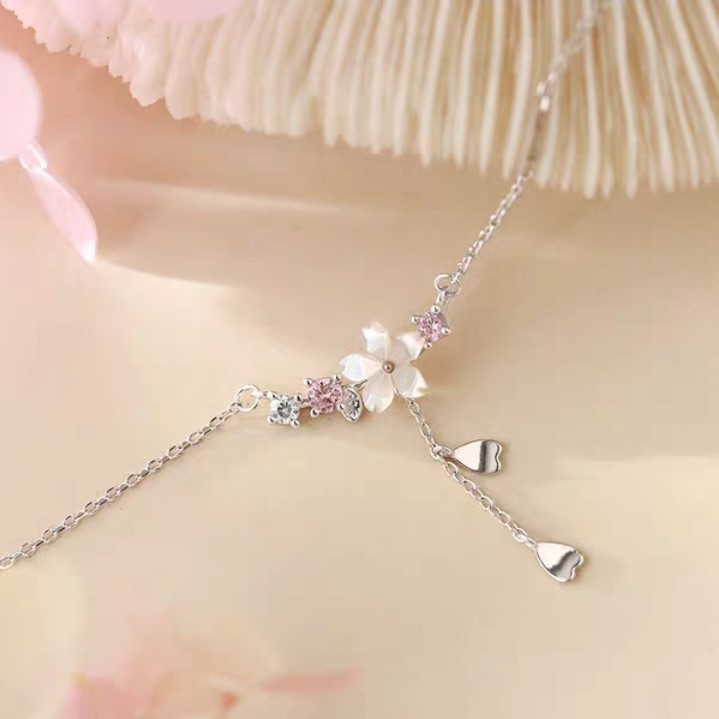 Dây Chuyền Nữ, Dây Chuyền Bạc Nữ Cánh Hoa Mong Manh Dễ Thương - DB2626 - Bảo Ngọc Jewelry