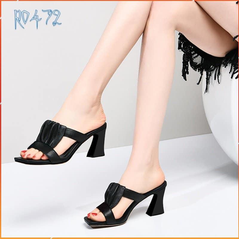 Giày sandal nữ cao gót 8 phân hàng hiệu rosata màu trắng ro472 HÀNG VIỆT NAM CHẤT LƯỢNG QUỐC TẾ