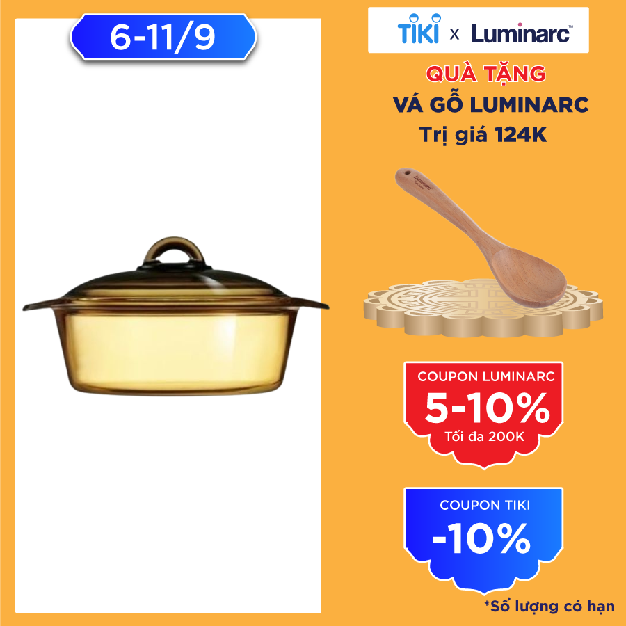 Nồi thuỷ tinh 1L Luminarc Blooming Amberline - LUBLH6721