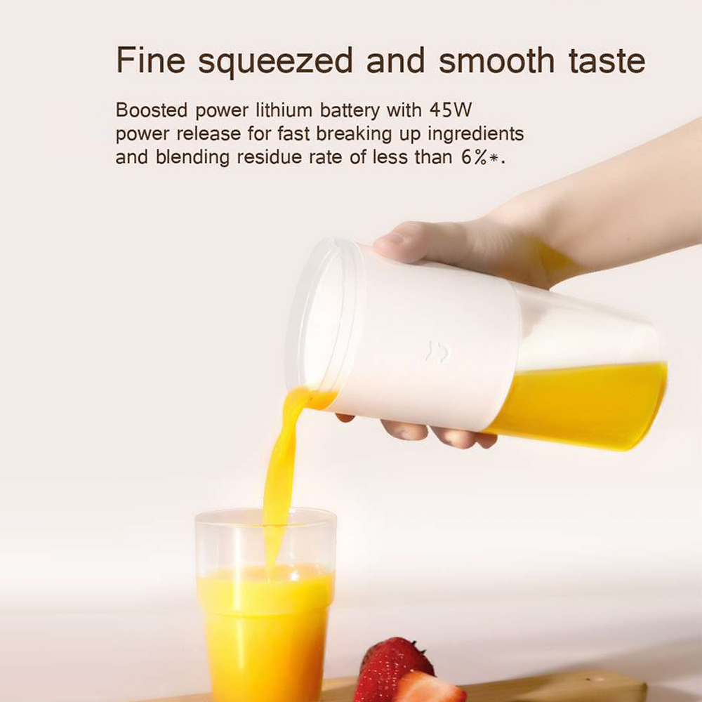 Xiaomi MIJIA Portable Blender Personal Size Blender USB 2600mAh Rechargeable Fruit Mixer 300ml Smoothies and Shakes